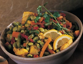 Tagine of Fava Beans, Green Beans and Artichoke Hearts Recipe