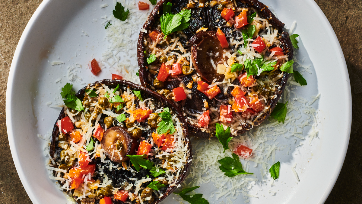 Garlicky Grilled Portobello Caps Recipe