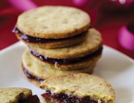 Pistachio-Cherry Sandwich Cookies