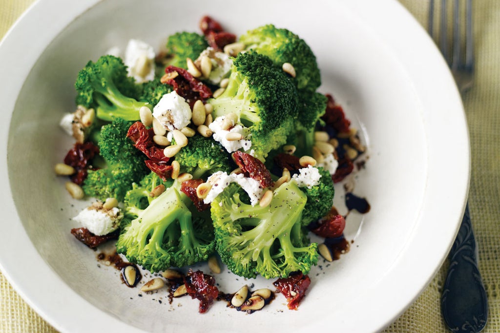 Quick-Braised Broccoli with Sun-dried Tomatoes and Goat Cheese Recipe