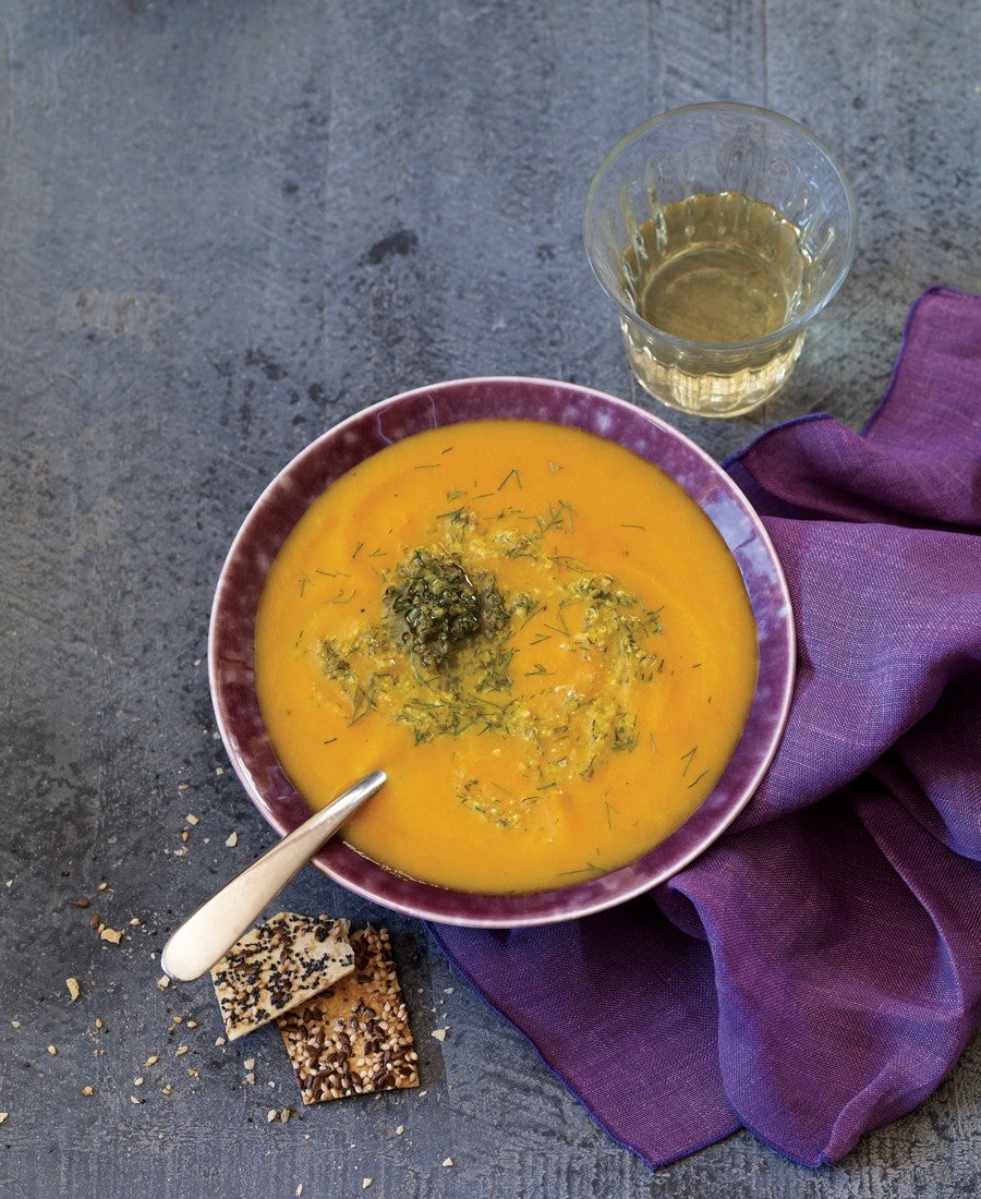 Carrot Soup with Fennel Pesto