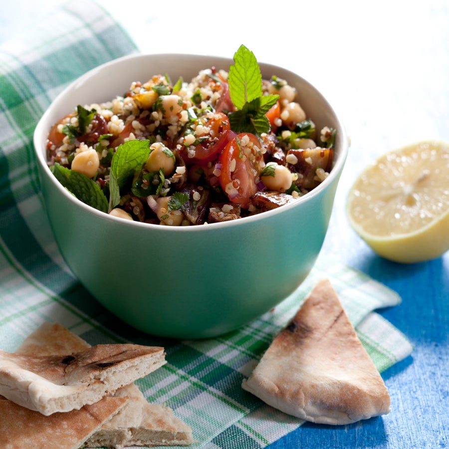 Mixed-Grain Tabbouleh with Roasted Eggplant, Chickpeas, and Mint-image