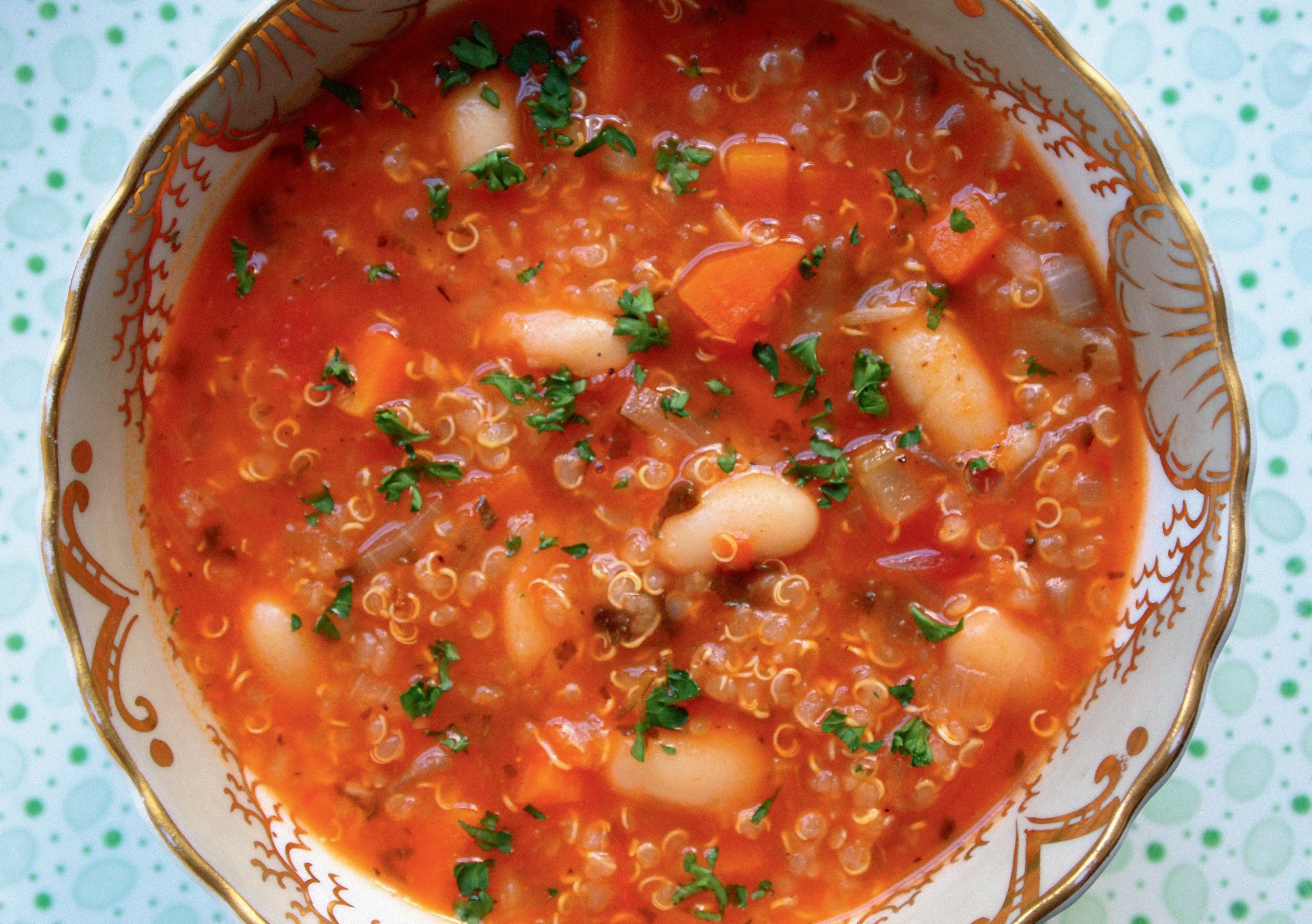 Hearty Quinoa and White Bean Soup None