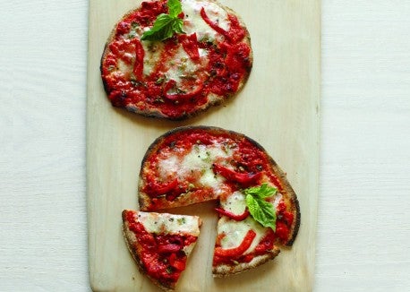 Roasted Red Pepper Pita Pizzas None