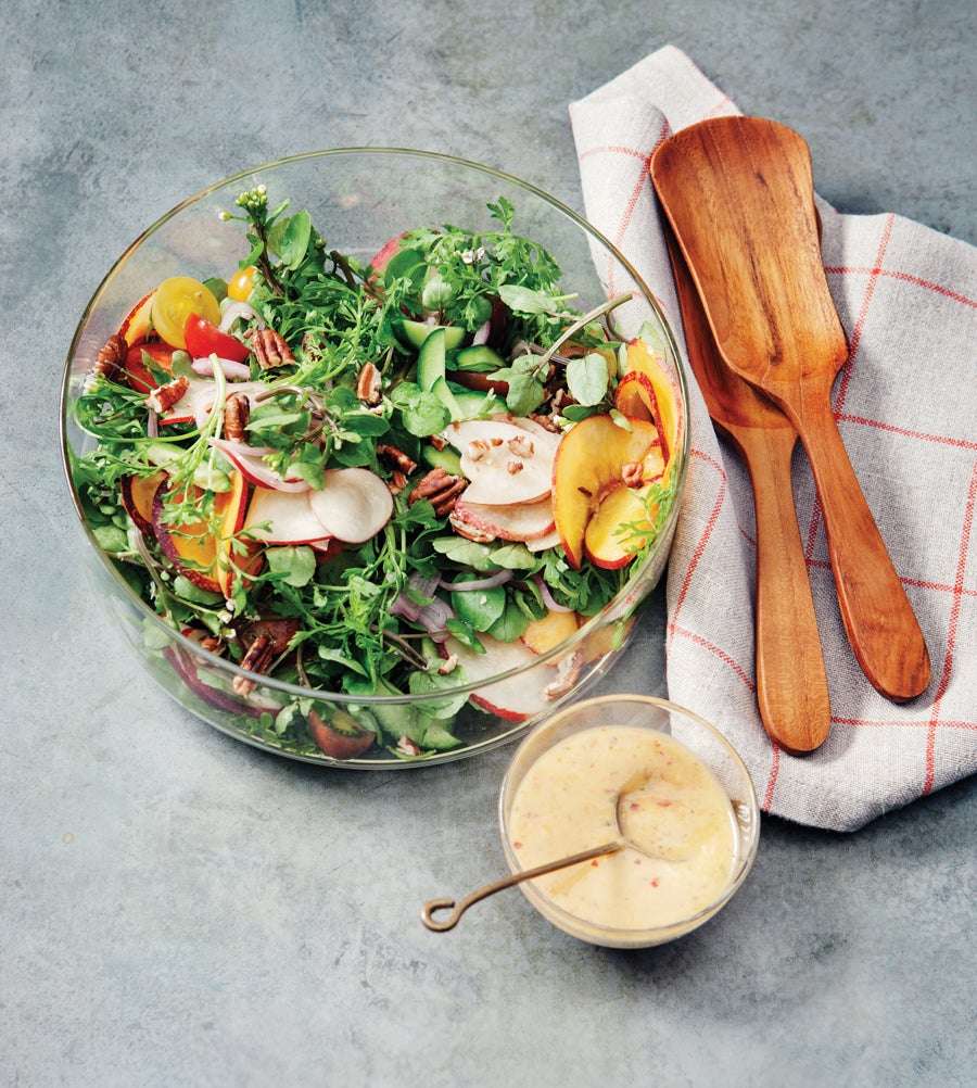 Nectarine and Watercress Salad with TarragonRaspberry Dressing Recipe