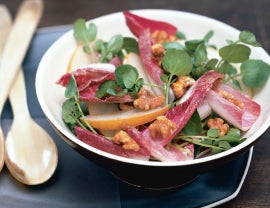Endive, Pear & Walnut Salad with Raspberry Vinaigrette None