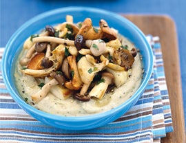 Truffled Wild Mushrooms over Whipped White Beans None