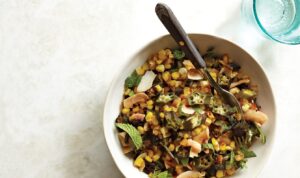 Caramelized Okra and Corn with Coconut