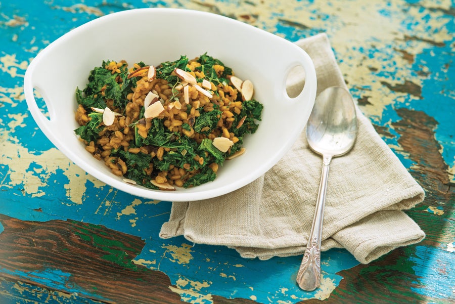 Kale and Semipearled Farro Pilaf Recipe