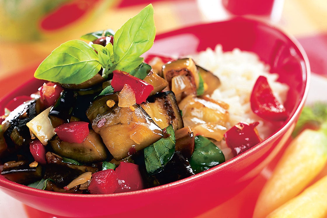 Thai Spicy Eggplant with Sweet Basil