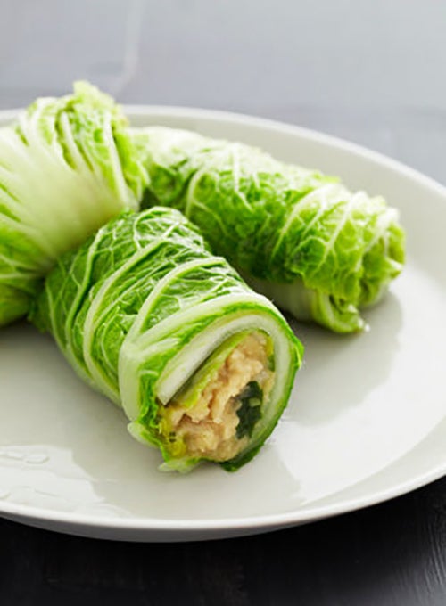 Cabbage Rolls with Toasted Walnuts & TarragonMustard Sauce