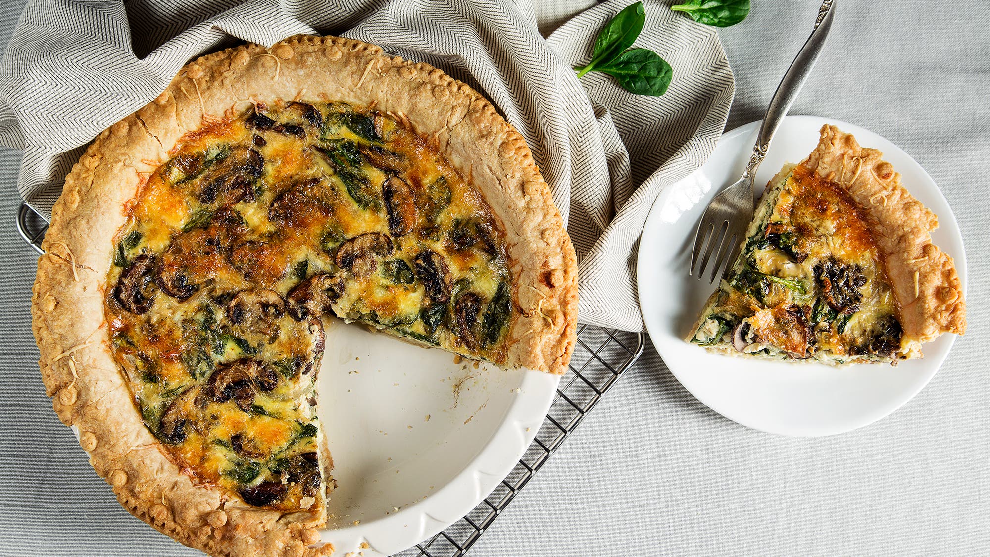 Mushroom and Spinach Quiche