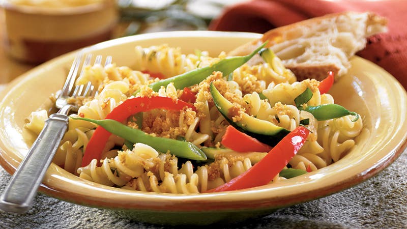 Primavera Pasta with Breadcrumb Topping