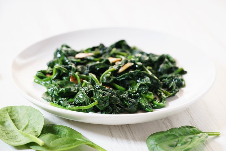 Sauteed Spinach with Orange Carrot Puree None