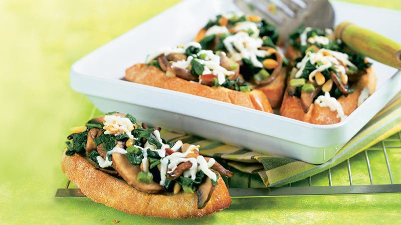 Spinach Mushroom Melts recipe