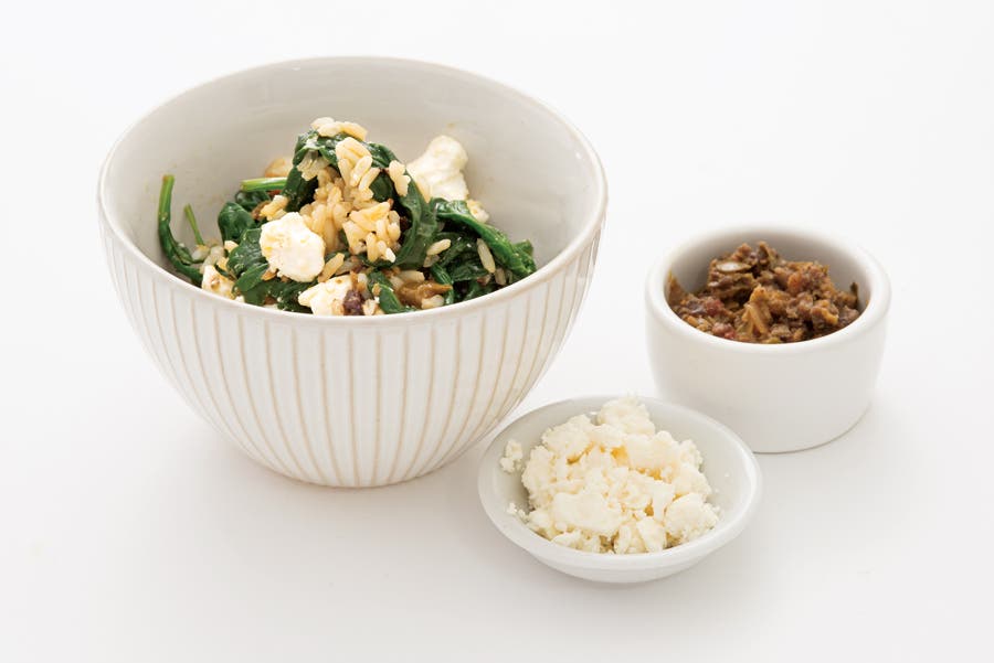 VT-10001301_0.jpg Mediterranean Rice with Wilted Spinach and Feta