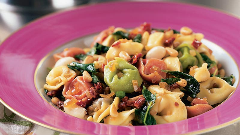 Tortellini with Watercress, White Beans and Pine Nuts Tortellini with Watercress, White Beans and Pine Nuts
