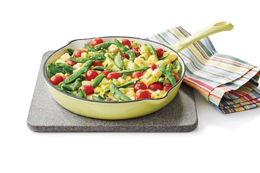 Lemony Vegetable and Polenta Skillet