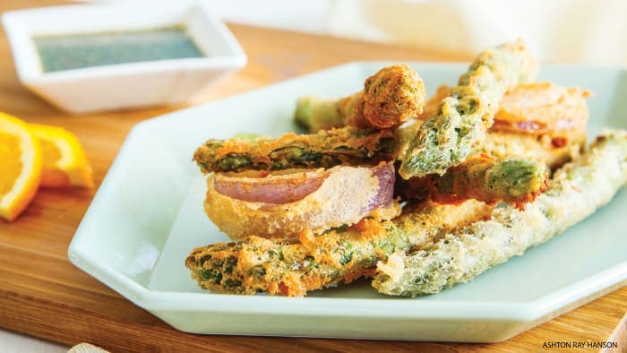 Asparagus Tempura with Orange Dipping Sauce