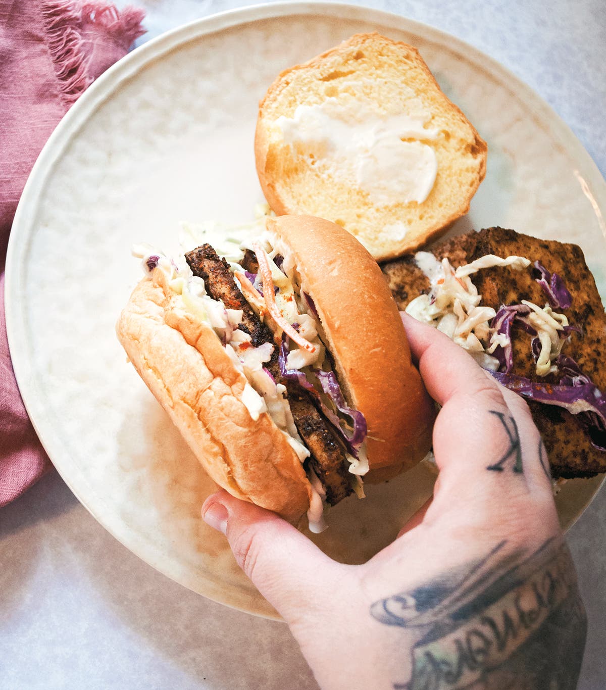 r&w - Blackened Tofu Coleslaw Sandwiches None