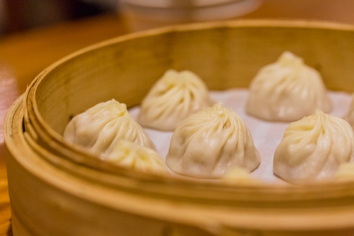 photo of dumplings in a story about asian vegetarians