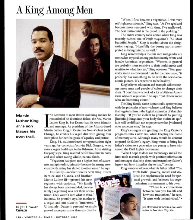 Dexter Scott King vegan