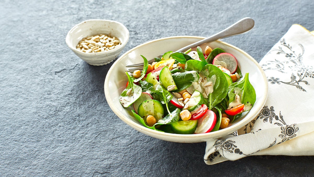 Tahini Salad Dressing and SpinachChickpea Salad Recipe